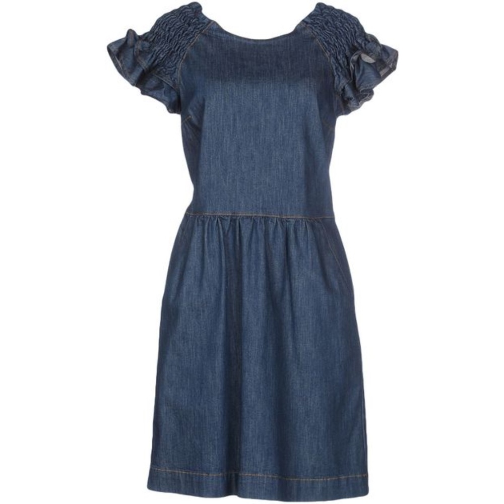 Red Valentino Ruffle Sleeve Denim Dress Size 4